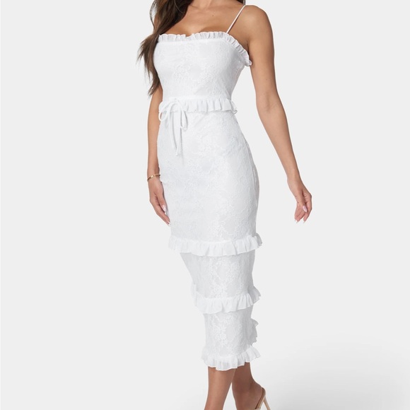 Bebe Smock Ruffle Maxi Dress - Picture 3 of 11